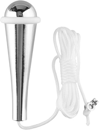 Tabanzhe Bathroom Pull Cord Handle with 1.5m Nylon Extension,Chrome Teardrop Light Pull Cord for Toilet Light,Ceiling Light,or Fan Switch–Replacement Cord with Connector