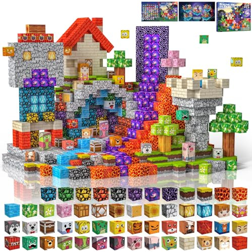 Onlyfun Magnetiska Byggklossar 220 PCS 2CM Magnetic Blocks, 3+ STEM Montessori sensoriska leksaker för 3 4 5 6 7 8 9 10 11 12 8-12 år gamla pojkar och flickor Födelsedagspresenter