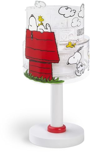 Dalber Kinder Tischlampe Nachttischlampe Snoopy, 76301, G4-4W LED - Glühbirne enthalten, Weiß | 4W LED; Glühbirne enthalten