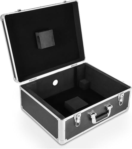 JF HOME BLISS Universal DJ Turntable Flight Case – Protective Carry Case with Foam Lining for Record Player Deck, Removable Lid, Secure & Durable Storage for DJs