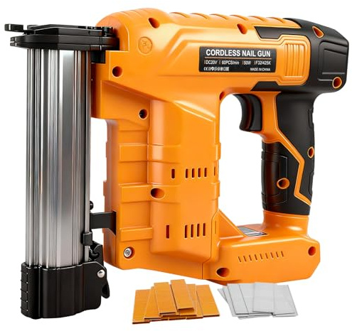 Cloueuse sans fil 18GA compatible avec batterie Dewalt 18 V 20 V, pistolet agrafeur sans fil 2 en 1, agrafeuse à batterie avec 1000 clous et 1000 agrafes pour l'amélioration de la maison et le travail