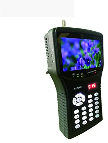 Receptor de Satélite, KPT-255H SAT Finder HD Reemplazar el buscador de satélites KPT-055H Monitor 4.3 pulgadas DVB-S / S2 Prueba señal con salida AV USB