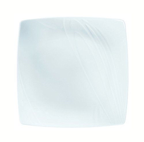 Visiodirect Lot de 6 Assiettes Food'ji carrées en Porcelaine - 26 x 26 cm