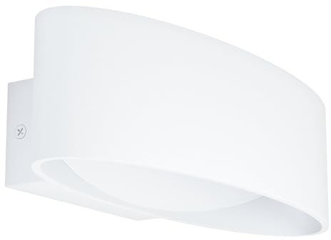 EGLO LED Wandlampe Maccacari, 1 flammige Wandleuchte, Minimalismus | Wandstrahler innen aus Aluminium, Stahl und Kunststoff, Wohnzimmerlampe, Flurlampe in Weiß, Transparent