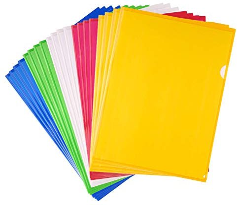 Deolven A4 Aktenhülle, 20er Pack, Bunt, Transparent, Wasserdicht, Dokumententasche, Organisieren von Papierkram