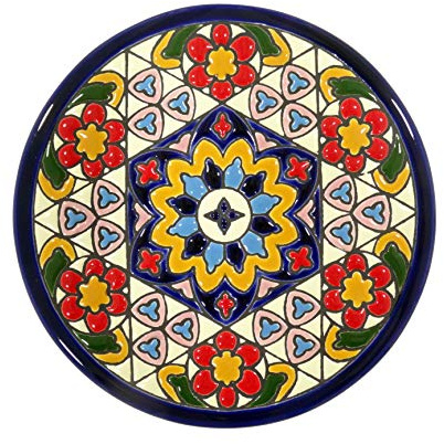 Platos Decorativos para Pared, Pintados a Mano con la técnica de la Cuerda Seca. Cerámica Andaluza. Grabado y Cerámica Española. 17 CM.51701