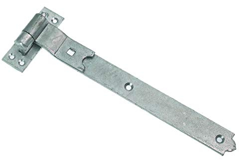 8 x gekröpfte Haken & Band Schuppen Türscharniere verzinkt 400 mm x 45 mm x 4,5 mm