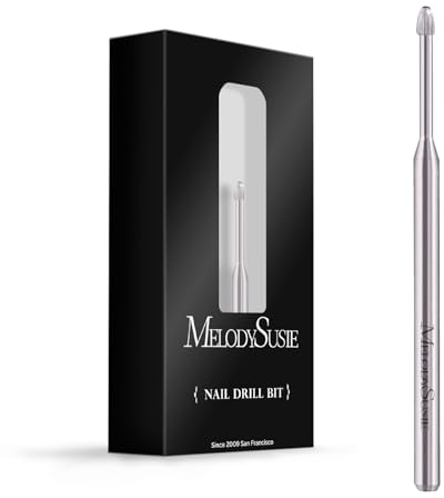 MelodySusie Cuticle Clean Nail Drill Bit, 3/32'' Safety Carbide Nail Drill Bit Under Nail Cleaner for Professional, Nail Salon Manicure Tools (Silver-Snake Head, Medium)