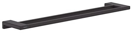 hansgrohe AddStoris - Doppelbadetuchhalter, Badetuchhalter für Wandmontage, Handtuchhalter, verdeckte Befestigung, Badezimmer Zubehör, Mattschwarz, 41743670