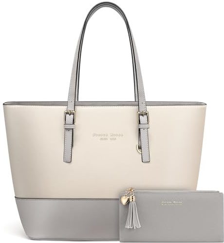 Jocose Moose Damen Handtasche Schultertasche, Vintage Leder Tasche Shopper Groß für BüRo Schule Einkauf, Geschenk mit Einer Damen Geldbörse