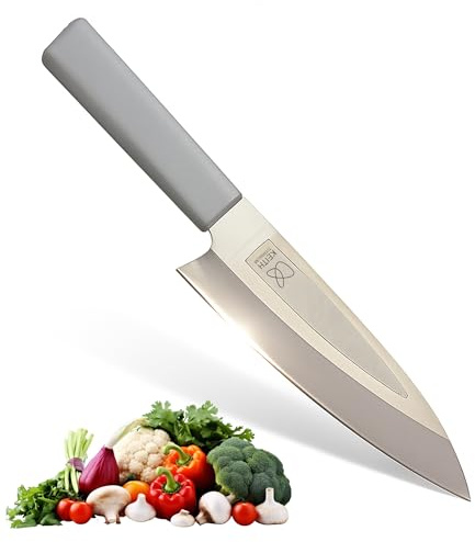 Keith Couteau de Cuisine Titanium avec Étui, Ti8742, Couteau Ultraléger en Titane pour Cuisine, Camping, Randonnée, Bivouac, Découpe Précise de Viandes, Fruits & Légumes (28.2 x 5.1)