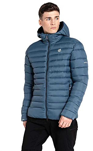 Dare 2b Humor II Jacket Kinder-Skijacke, wasserdichtes und atmungsaktives Recyclingmaterial, Schneefang, getapte Nähte, 2 untere Reißverschlusstaschen, verstellbare technische Kapuze, OrionGrey, EU 46