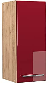 Vicco Hängeschrank Fame-Line, Bordeaux Hochglanz, 30 cm | MDF-Front · Soft-Close · 2 Einlegeböden · Metallgriffe · ✓ Praktischer Stauraum