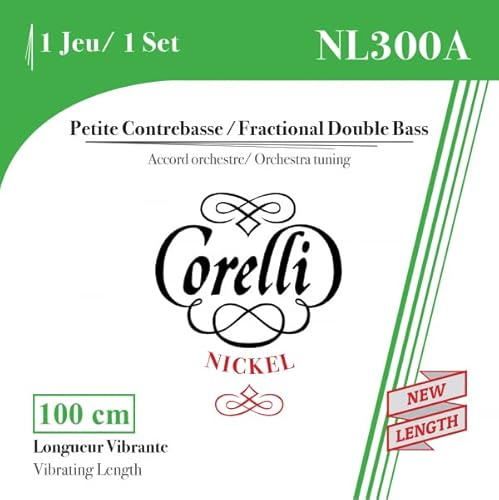 Corelli kontrabas strängar fractional – små mensurer D 1/2 302A