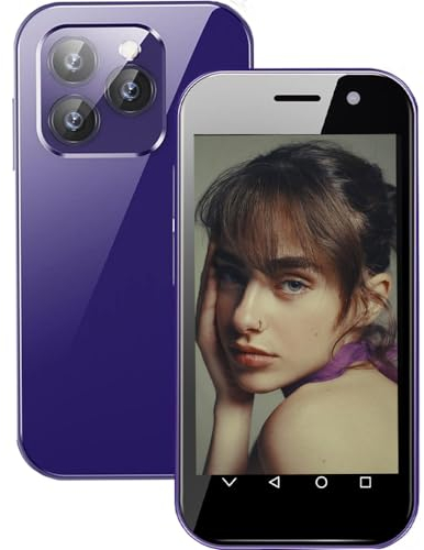 Hipipooo Mini Smartphone Unlocked 4G Mobile Phone 3.0 inches,Dual SIM,2600mAh Battery,2MP+5MP Camera,Face Unlock Student Pocket Cellphone