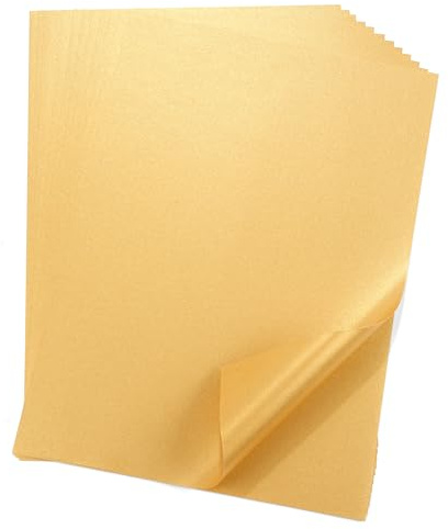 Donindis 50 Blatt DIN A4 Perglanz-Papier Gold-Metallic, Bastelpapier mit Perlmutt-Schimmer, 120 g/m²