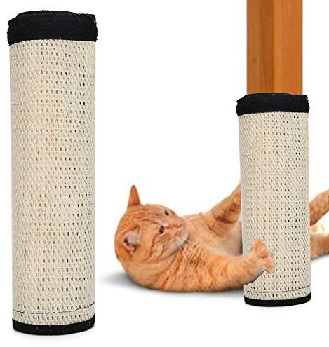 TITA-DONG Tischbein-Kratzbrett, Sisal-Hanf-weißes Haustier-Tischbein-Kratzbrett, Sofa-Kratzmatte, Dünne Sisal-Kratzmatte, Schützt Möbel, Sofa, Stuhl, Schreibtischbeine, 38,1 X 27,9 cm(Weiss)