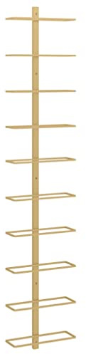 vidaXL Wand Weinregal für 10 Flaschen Wandregal Weinhalter Weinflaschenhalter Flaschenregal Weinständer Hängeregal Weinflaschenregal Golden Metall