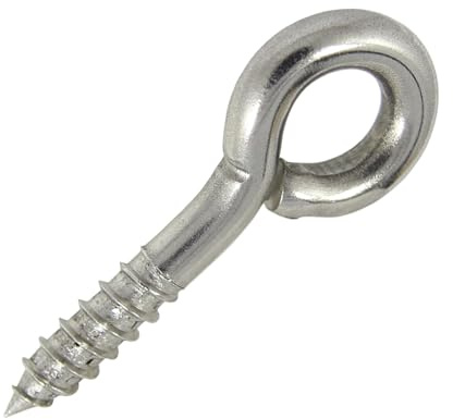 25 Stück Ösenschrauben mit Holzgewinde A2 4,9 x 46 mm - Ringschraube Augenschrauben Schraubösen Edelstahl A2 Ösenhaken Schraubhaken Augbolzen I DIOS24®