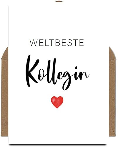 The Life Barn Postkarte mit Umschlag Weltbeste Kollegin zum Geburtstag, Danke sagen, Abschied