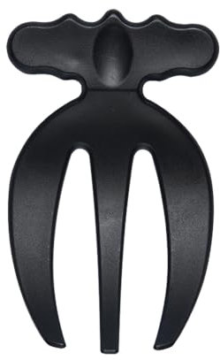 Ttiy Posate da insalata in plastica, strumento creativo per mescolare insalata, portatile, utensile da cucina per servire insalata, pasta, frutta, 2 pezzi (nero)