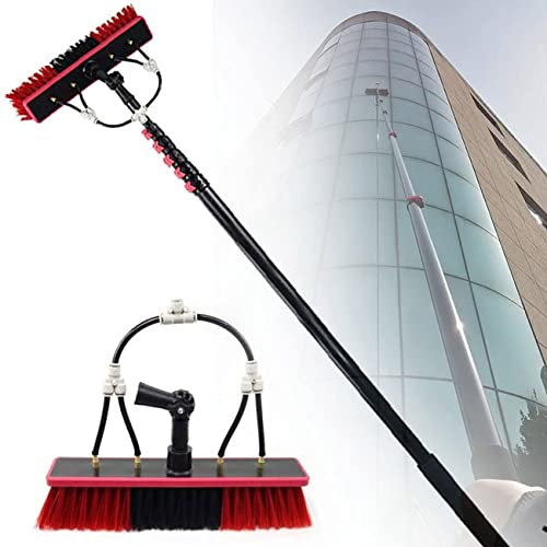 Window Cleaning Brush Equipment, Window Cleaning Pole,Water/Hose Fed Pole, for Window Cleaning, Cleaning Photovoltaic and Solar Panels, Trucks/24Ft/7.2M