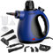 Klona Limpiador a vapor portátil para el hogar, limpiador a vapor multiusos con 10 accesorios para alfombras, cortinas, sofás, cocina, chinches, baño y más (azul-negro)