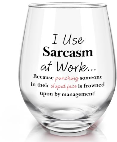 Joymaking Wine Glass for Work Colleagues - Funny and Unusual Gift for Men, Sarcasm, Novelty - 17oz