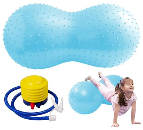 XJKLBYQ Peanut Ball for Kids Therapy,Peanut Ball for Kids Peanut Exercise Ball Yoga Balance Stability Sitting Ball Flexible Seating for Therapy,(Uneven, Blue)