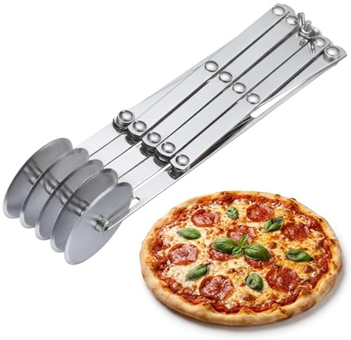 Alriedy degskärare 5 hjul, justerbar kakdelare för kakor, bakverk, pizzadeg – kakdelare i rostfritt stål, lätt att hantera, perfekt för bakning i köket