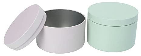 DIYEAH 2pcs Tinplate Round Tins for Candle Making Apothecary Jars Lids for Scented Soy and Wax Candles