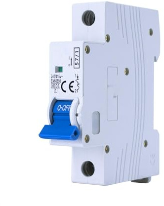 Interruptor automático monofásico 1P C 4A, protección de circuitos eléctricos, ideal para seguridad y manejo de sobrecargas.
