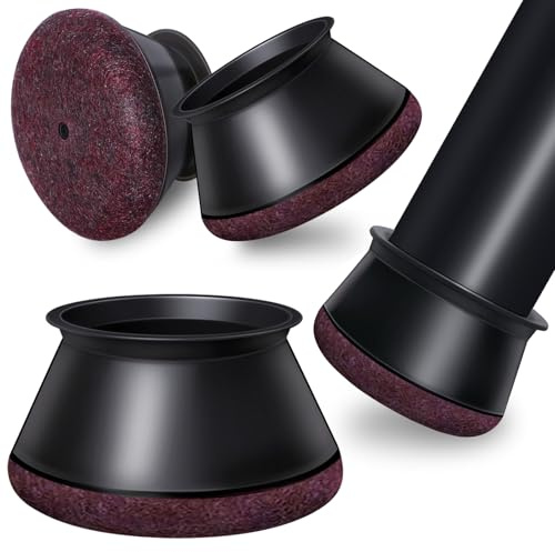 OCONDA 24 Pezzi Gommini per Sedie Rotondi Silicone, Feltrini per Gambe di Mobili, Proteggere il Pavimento dal Rumore Nero (Fit:38-50mm)