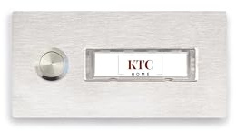 KTC-Home Türklingel Aufputz Edelstahl mit austauschbarem Namensschild - 1-Fach - Flacher Drucktaster - UV & Witterungsbeständig - Pulverbeschichtet