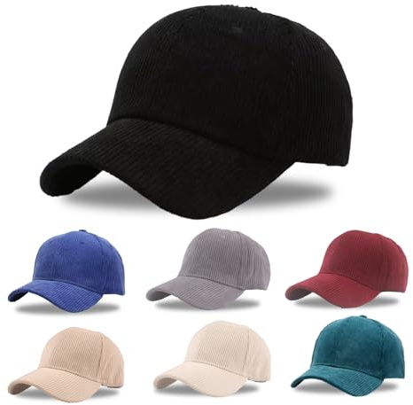 Peybaiwy Casquette de baseball en velours pour homme femme couleur unie Papa Maman correspondante Chapeau de soleil Casquette de camionneur pour toutes les saisons, Noir , Taille unique