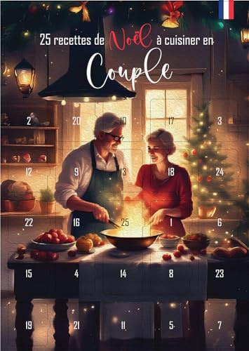 Calendario de Adviento | 25 Recetas de Navidad para Cocinar en Pareja | Tamaño A3 con Caballete | Papel Cartonado | Guía Culinaria para Adultos