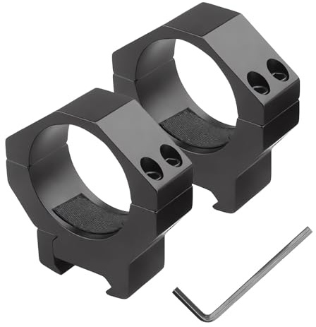 Jsleid 2 Pezzi Anello di Montaggio per Mirino, Anelli di Montaggio for Cannocchiale in Lega di Alluminio, Medio per Guida Picatinny da 20 mm, Adatto per Tubi con Diametro di 34 mm