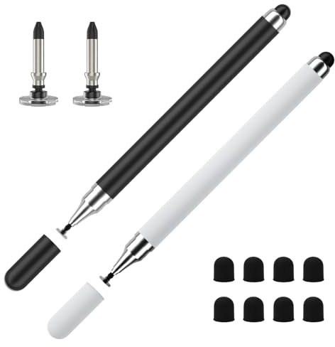 2 Stylets universels Disque + Silicone pour Tablette, Dessin, Bureau | Qualité fiable, conception pratique et utilisation polyvalente pour les besoins quotidiens.