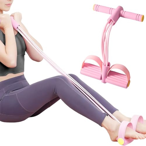 YOFDAL 1 PCS Corde de tension multifonction 6 tubes pour pédale, elastique musculation,bande de résistance élastique pour yoga, taille, bras, jambes, étirements amincissants, entraînement(rose)
