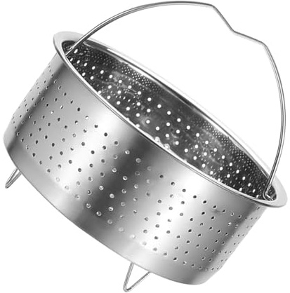 CORHAD Cesta Vaporera de Acero Inoxidable Mediano Resistente y Ligera para Verduras Arroz y Dumplings con Orificios para Calentamiento Uniforme y Drenaje Rápido