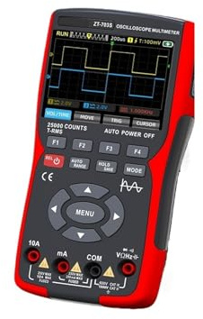 ZT-703S Multimetro oscilloscopio 3 in 1 con display IPS da,5 pollici, 25000 conteggi, larghezza di banda a doppio canale 50 MHZ, alta 280 MSa/s