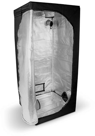 Romberg Grow Tent (80 x 80 x 180 cm, 10 kg Tragkraft, mit Mylar-Beschichtung, 16 mm Stahlrahmen, wasserdicht, Indoor Pflanzenzucht, Anzucht Pflanzen, Pflanzenzucht, Anzuchtzubehör) 12094110