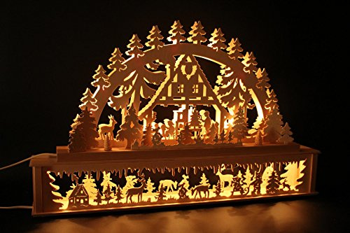 SchwibboLa Original Erzgebirgischer Schwibbogen mit Erhöhung Lichterbogen XXL Verschieden Größen FREIE Auswahl (Motiv19: 72x45cm (BxH))
