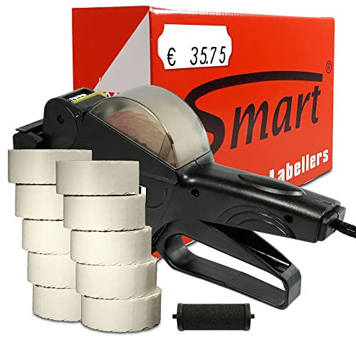 Preisauszeichner SET Smart 6 inkl. 15.000 Preisetiketten 26x12 - weiss ablösbar + 1 Farbrolle | Preisauszeichnungsgerät | HUTNER