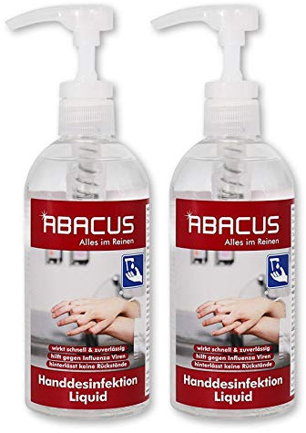 ABACUS® Desinfektionsmittel, Desinfektion, Händedesinfektion, Handdesinfektion, Handdesinfektionsmittel, Hautdesinfektionsmittel, Flächendesinfektion – Desinfektionsmittel 2x 500 ml (7565)