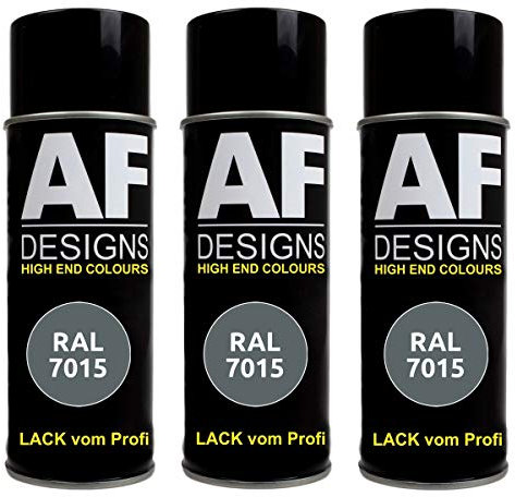 Alex Flittner Designs 3x RAL Lackspray Autolack Buntlack Spraydose RAL7015 SCHIEFERGRAU seidenmatt