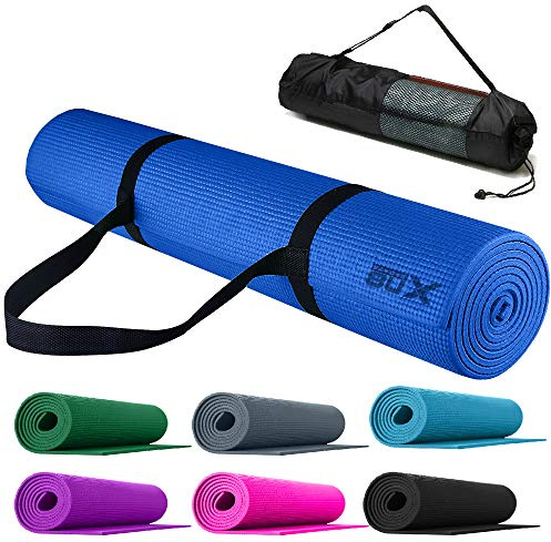 XN8 Exercise Yoga Mat Non Slip 8mm - Extra Thick with Carry Strap Eco Friendly For Pilates-Aerobic-Gymnastics-Home exercises-Fitness-Camping-Gym