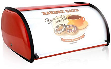 Portapane In Acciaio Scatola Portapane In Metallo Portapane Vintage Contenitore Pane Porta Pane Vintage Retrò Cassetta Portapane Con Coperchio Portapane Shabby Bread Box Coperchio Scorrevole, Rosso