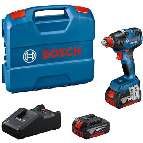 Bosch Professional 18V System Cordless Impact Driver GDX 18V-200 (max. Torque of 200 Nm, incl. 2X GBA 5.0Ah, Charger GAL 18V-40, L-CASE)