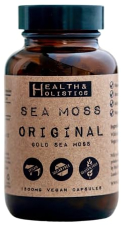 Sea Moss Capsules (St. Lucia - 60 caps) Organic | Wild Crafted | Non GMO | 92 Minerals - Containing Essential Vitamins and Minerals